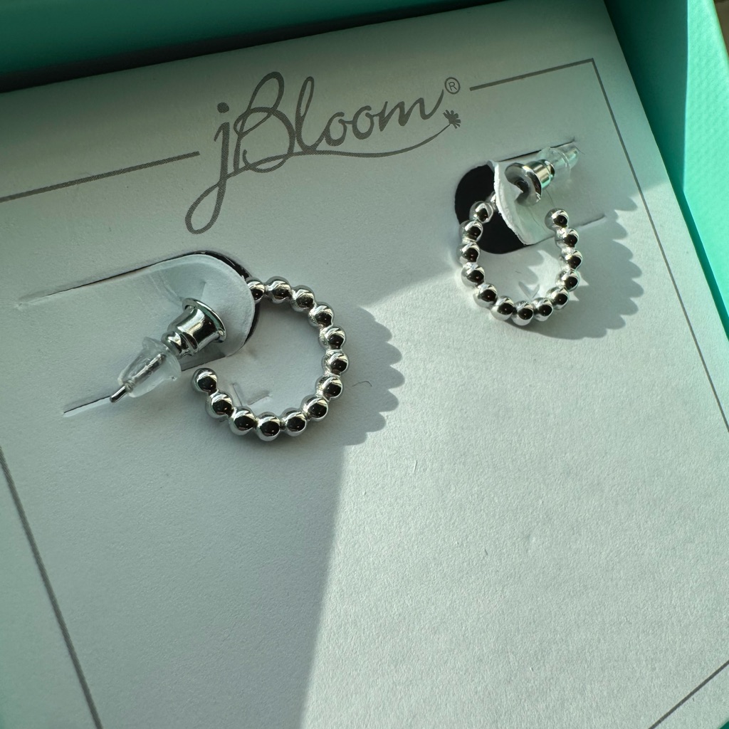 Bloom Silver Beaded Circle Earrings